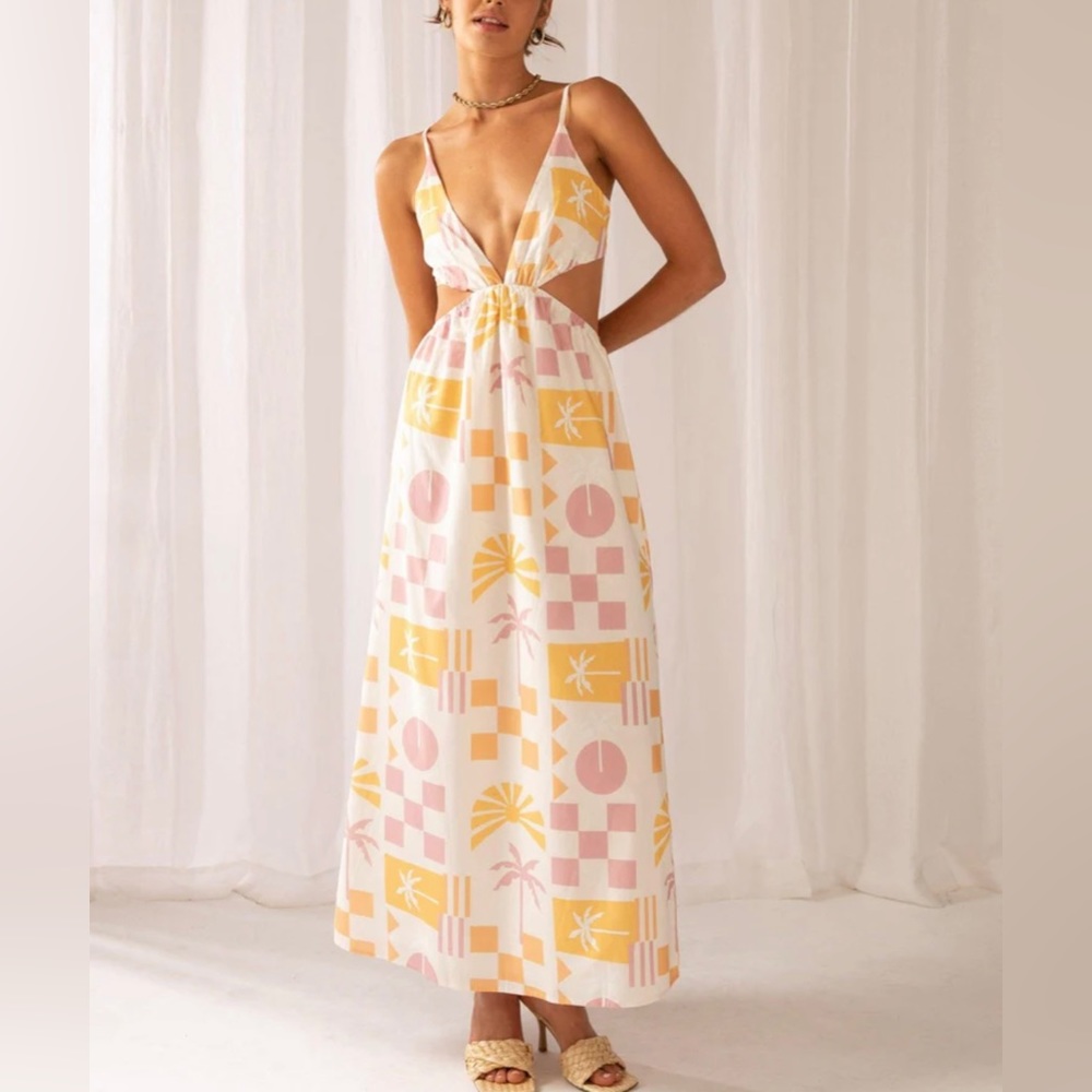 Peppermayo Sunstruck Midi Dress - Under The Palms - size 4